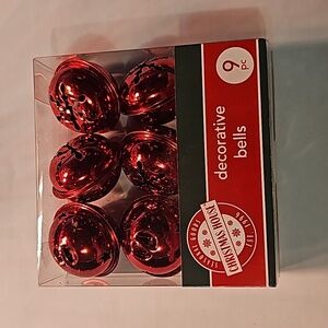 9 count Red Christmas holiday bells